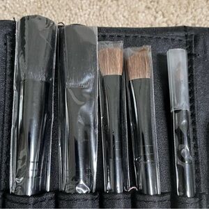 New 5 PCS Makeup Brushes And Case Travel Set